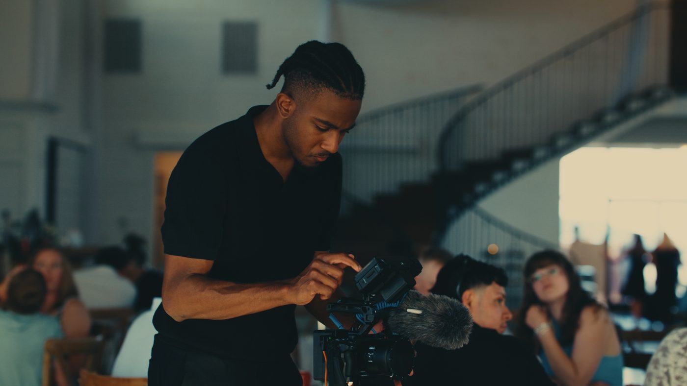 Dialing in the shot at a wedding reception